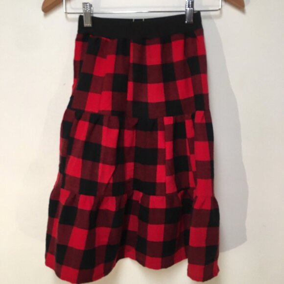Skirt Flannel Girls 5/6 Maxi Red Buffalo Plaid Ruffle Tiered Mom and Pop's Kids - Picture 4 of 9